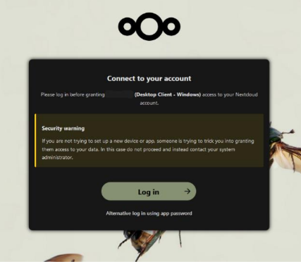 First tab in the Nextcloud-Client installation
