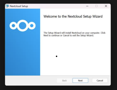 First tab in the Nextcloud-Client installation