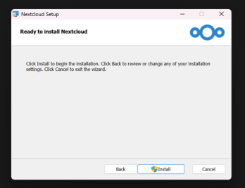 First tab in the Nextcloud-Client installation